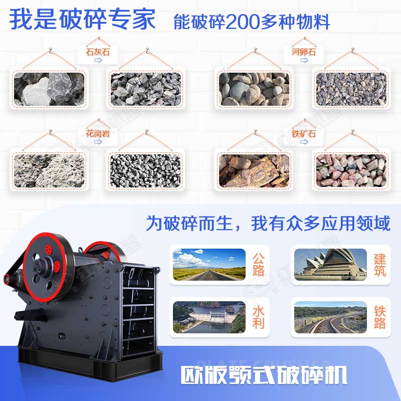 顎式破碎機(jī)能力強(qiáng)、應(yīng)用范圍廣